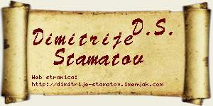 Dimitrije Stamatov vizit kartica